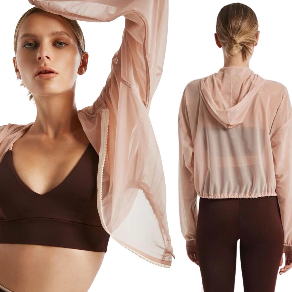 NWT LANSTON SPORT Mesh Hoodie Jacket sz Large $150 Msrp Petal Pink SOLD OUT